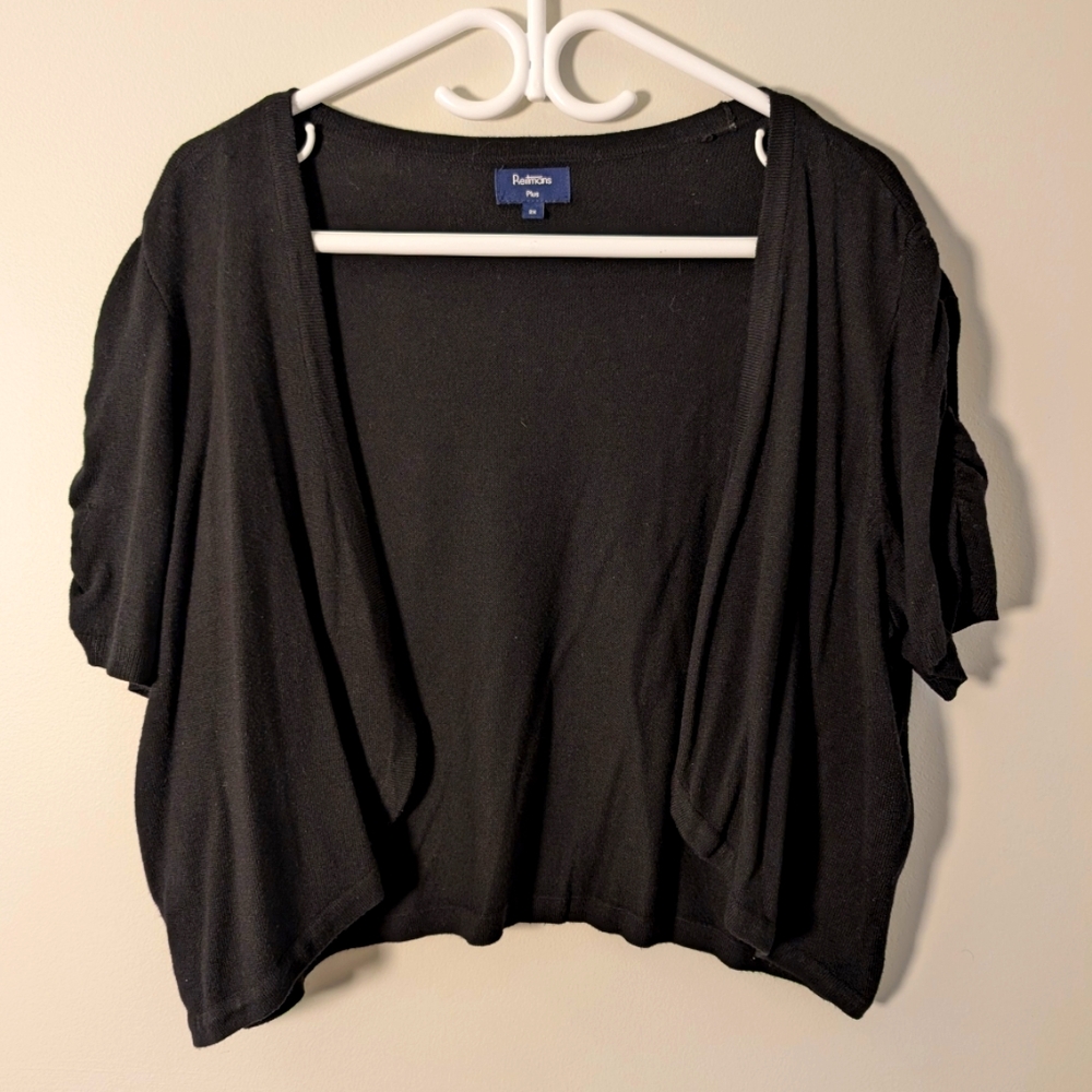 Black Shrug Sweater Lightweight Knit
